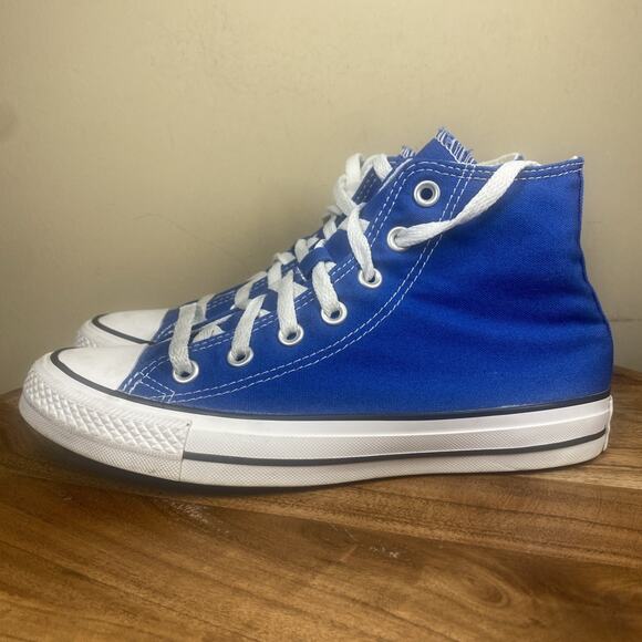 Converse Chuck Taylor All Star Womens Blue And White Size 7.5 High Top Shoes - Picture 4 of 12